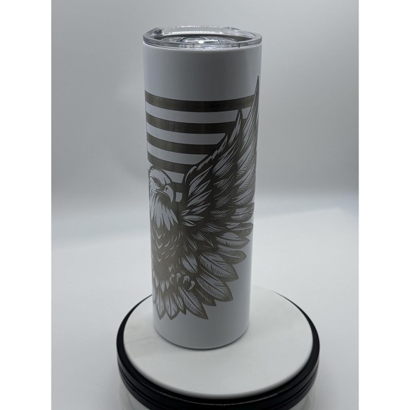 20 oz skinny tumbler eagle/American flag - Picture 2 of 2